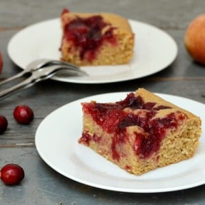 cranberry apple coffee cake on plates