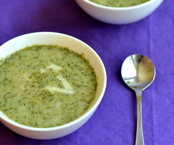 Broccoli soup is a great frugal dinner recipe.