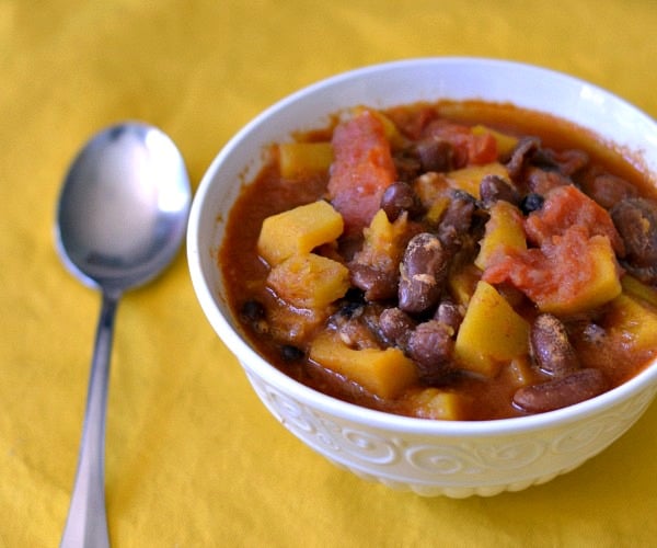 This squash chili costs just $.58 per serving!