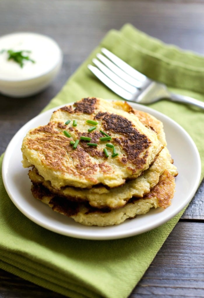 The Best Cauliflower Pancakes - Easy, Healthy, Gluten-Free Side Dish