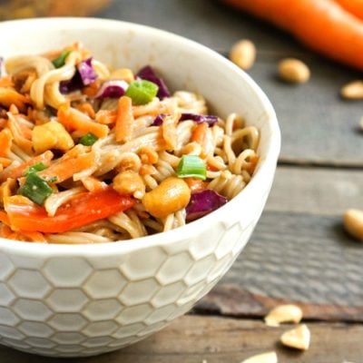 Peanut ramen noodle salad from realfoodrealdeals.om