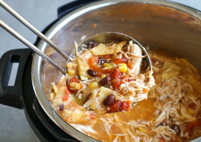 This Instant Pot chicken tortilla soup is full of so many delicious flavors!