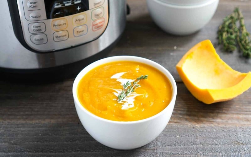 This Instant Pot butternut squash soup is a quick, easy recipe for fall. It’ll make the perfect healthy addition to your holiday table.