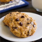 Vegan peanut butter oat cookies on a plate