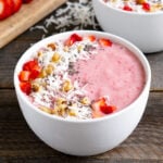 Thick smoothie bowl with toppings