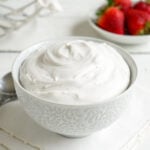Vegan whipped cream in a bowl