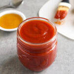 Homemade barbecue sauce in a jar