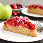 Cranberry apple cake on a plate