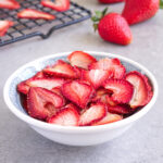 Dehydrated strawberries in a bowl