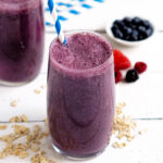 Oat milk smoothie in a glass