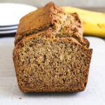 Dairy free banana bread on cutting board