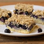 Blueberry pie bars on the table