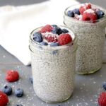 Chia coconut pudding in a glass jar