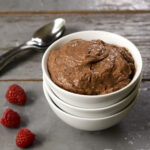 Chocolate oat pudding in a small bowl