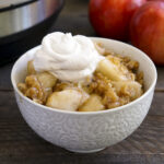 Instant Pot apple crisp in a bowl