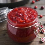Instant Pot cranberry sauce in a jar