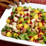 Mango pear salad on a platter