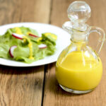 Mango salad dressing in a bottle