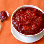 slow cooker cranberry sauce in a bowl