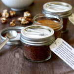 Homemade popcorn holiday gift set in jars