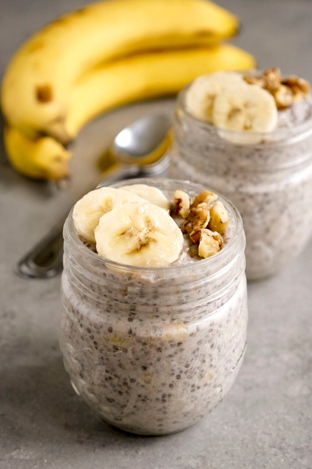 Image showcasing Banana Chia Pudding - Healthy Vegan Breakfast or Snack