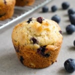 Blueberry chia muffin with blueberries