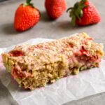 Strawberry granola bar with strawberries